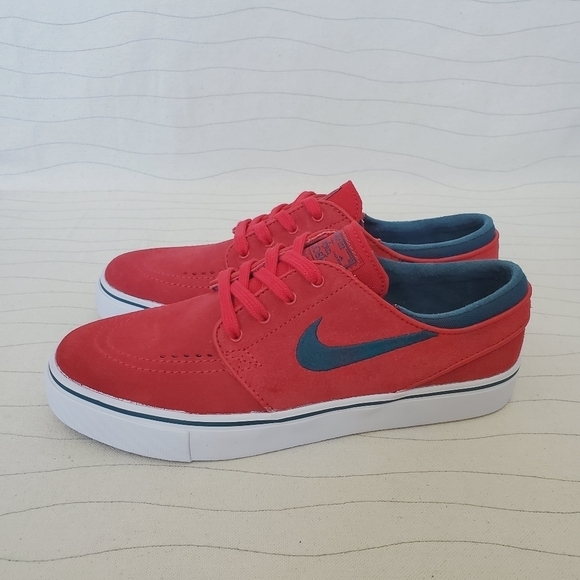 NIKE Mens SB Dunk Zoom Air 2016 Stefan Janoski Red Suede Shoes 333824-613 Sz 5 - Picture 2 of 13